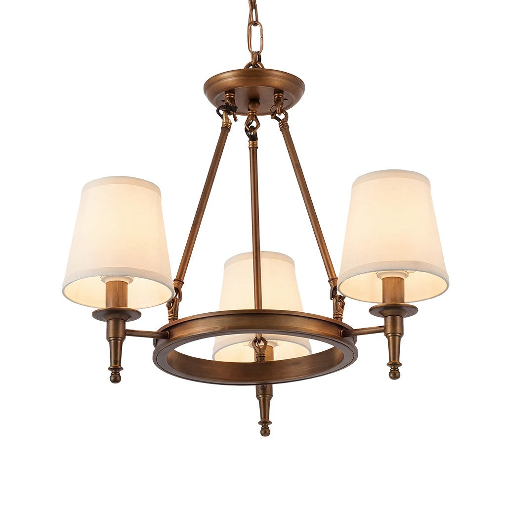 Yasmin Antique Brass Wagon Wheel Chandelier