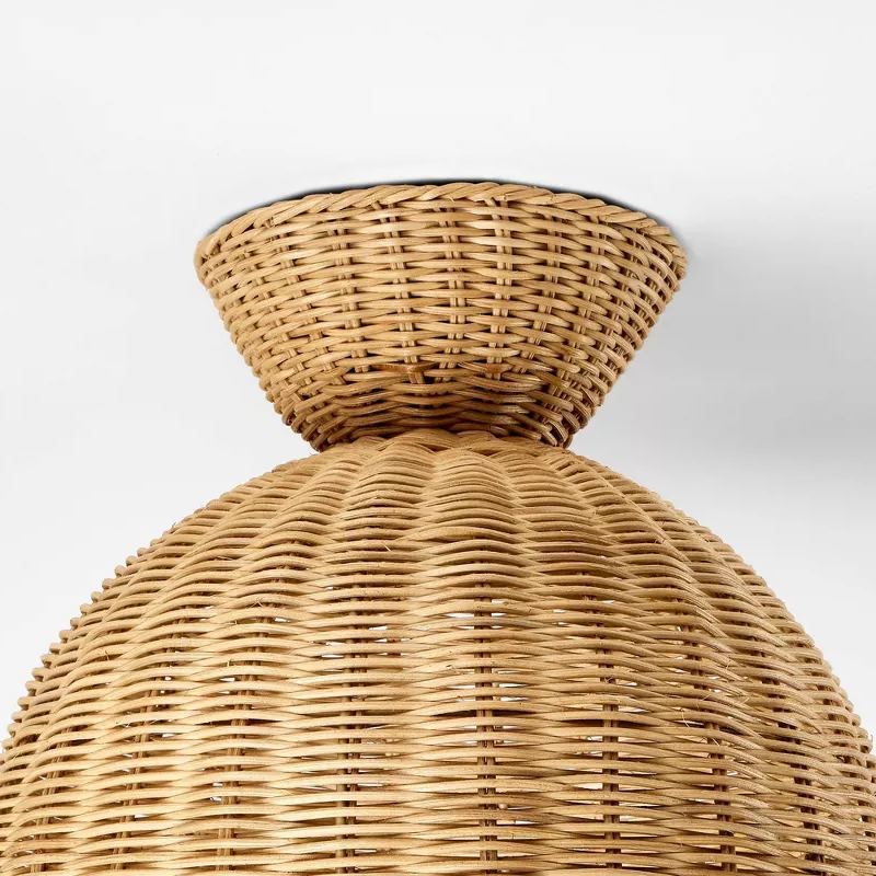 Robin Boho Style Woven Rattan Flower Ceiling Light