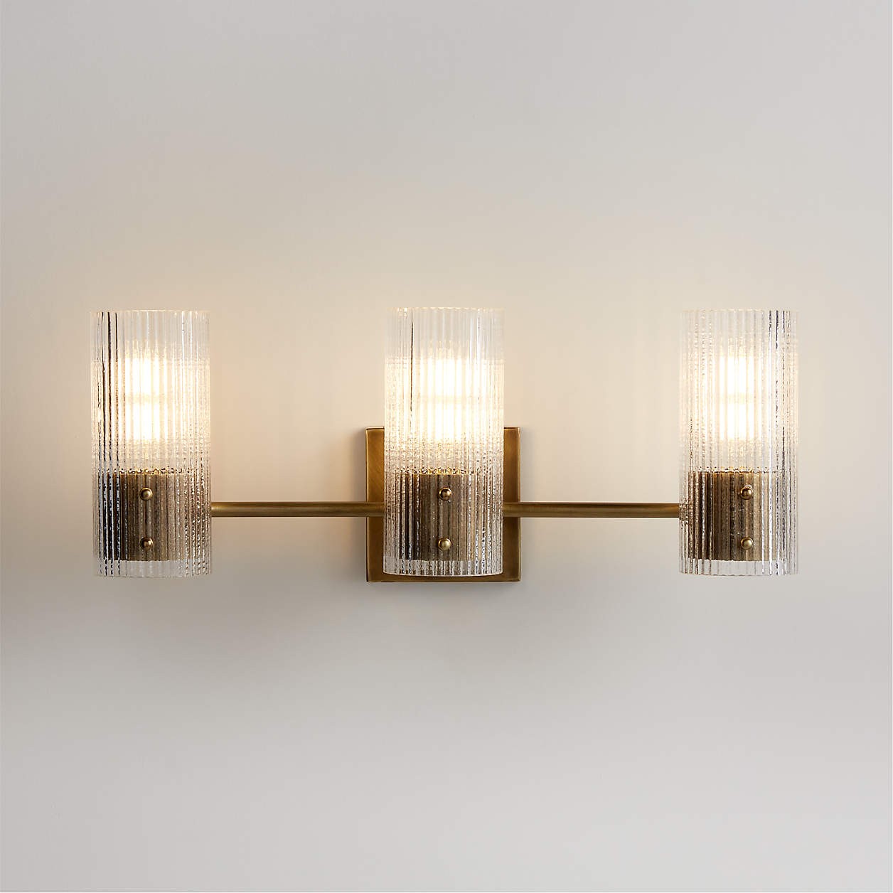 Joanna Modern 2/3 Light Ribbed Fluted Glass Wall Light