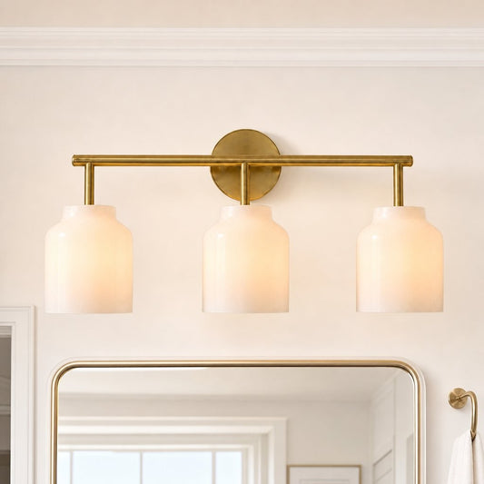 Drilon Modern 3-Light Milk Glass Bathroom Sconce