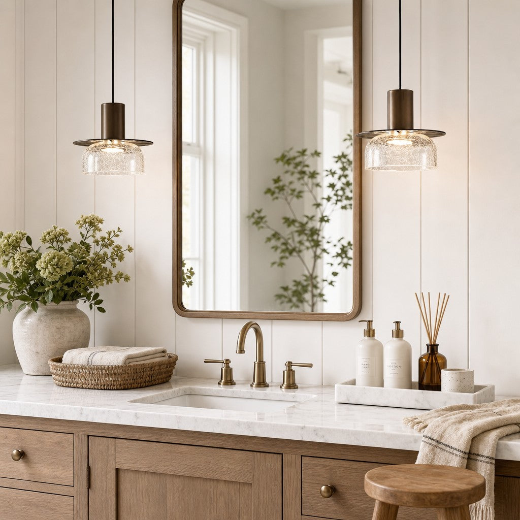 Arloen Modern Crackle Glass Pendant Light