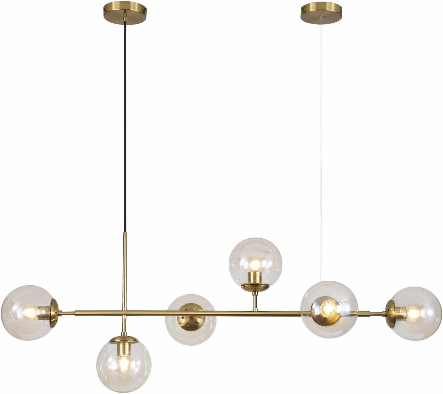 Celestina 6 Light Linear Glass Orb Pendant Light