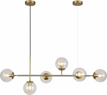 Celestina 6 Light Linear Glass Orb Pendant Light