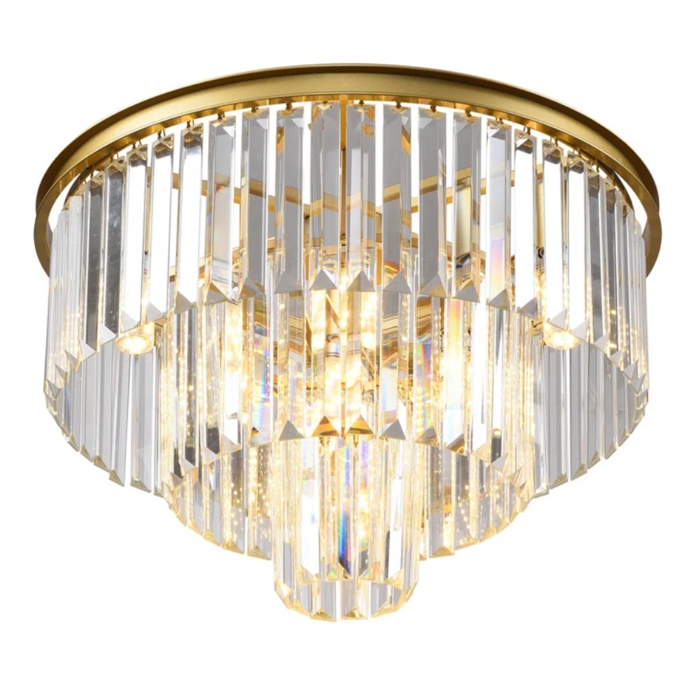 Brigitte Luxurious Three Layer Crystal Flush Mount Chandelier