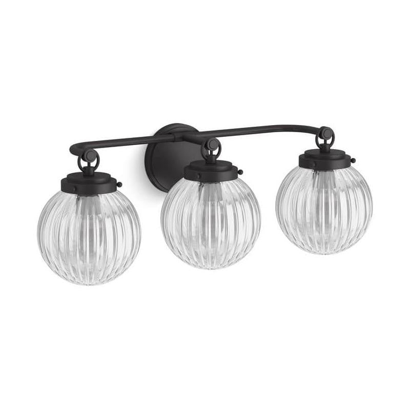 Briar Rustic Cooper Ribbed Glass Globe Sconce