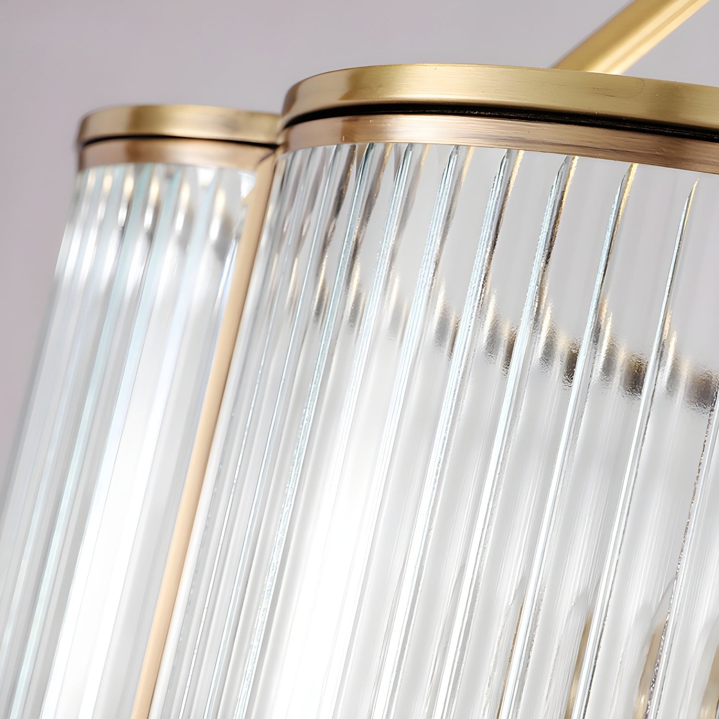 Marcela Traditional Brass Flower Ribbed Glass Ceiling Light