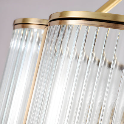 Marcela Traditional Brass Flower Ribbed Glass Ceiling Light