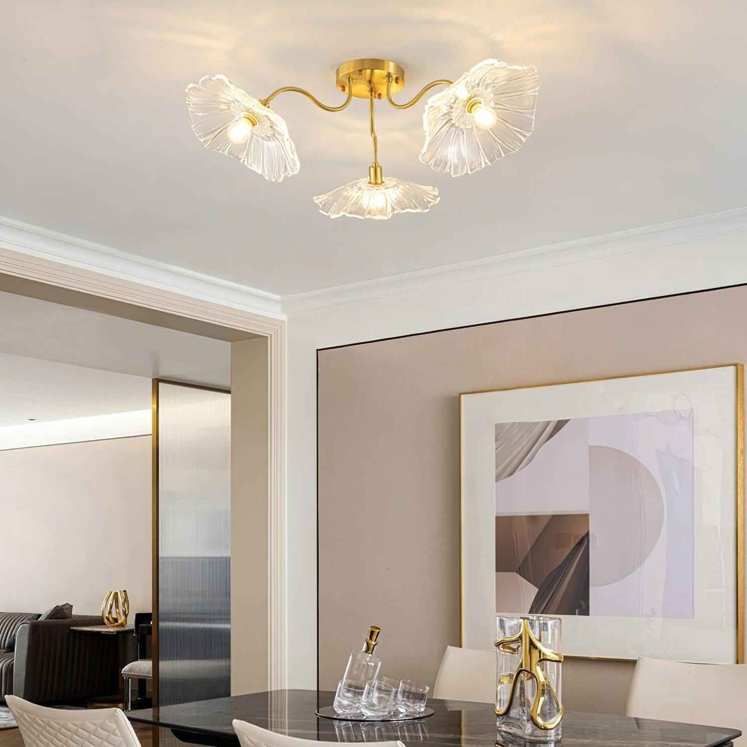 Pranavi Lotus Leaf Glass Ceiling Light