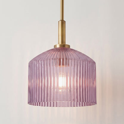 Hesper Farmhouse Ribbed Glass Pendant Light