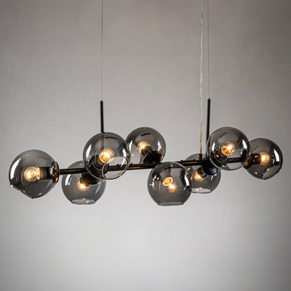 Malley Modern 8-Light Black Globe Glass Chandelier