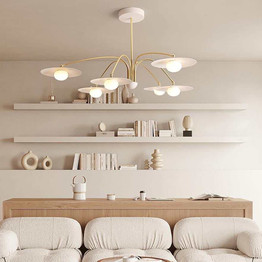 Xandros White Metal Champignon Chandelier