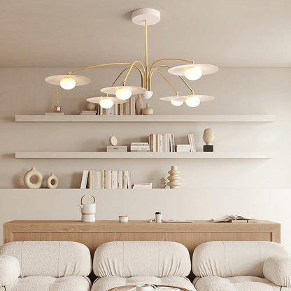 Xandros White Metal Champignon Chandelier
