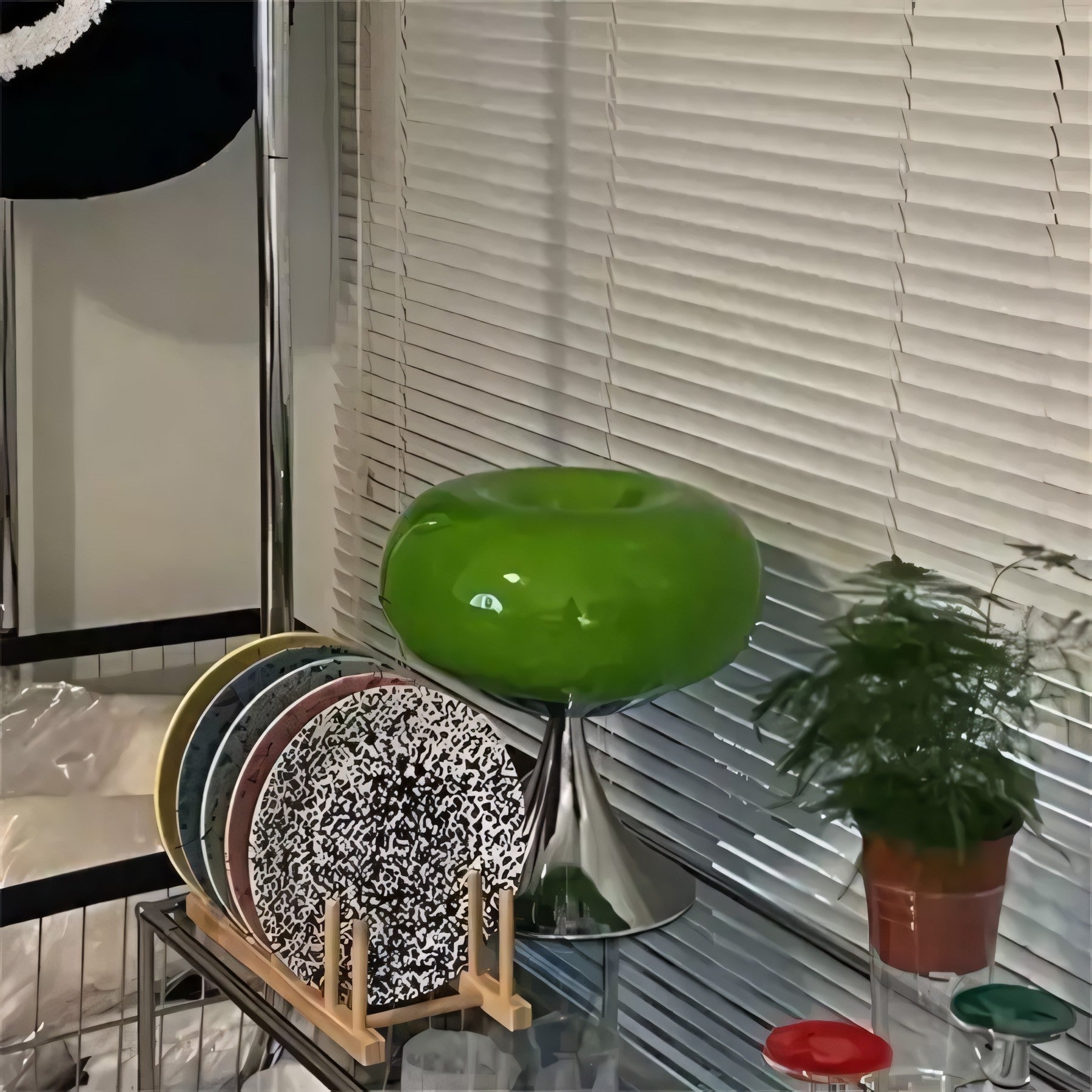 Orilix Colorful Apple Bauhaus Glass Table Lamp