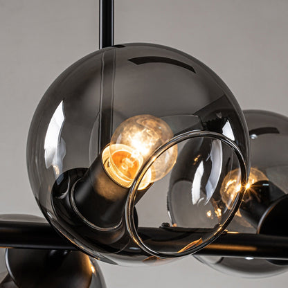 Malley Modern 8-Light Black Globe Glass Chandelier