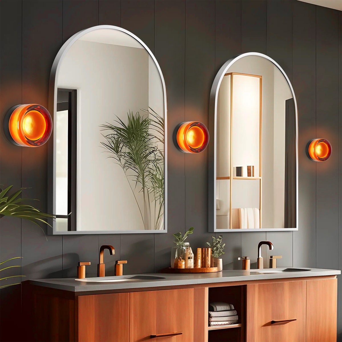 Gabriella Nordic LED Glass Flush Mount Sconce