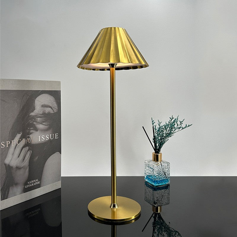 Heley Exquisite Brass Color Rechargeable Dimmable Cordless Table Lamp