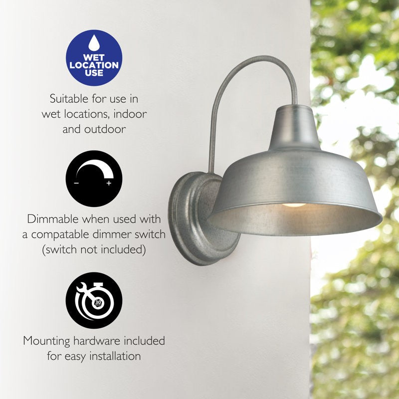 Anders Industrial Metal Dome Wall Sconce