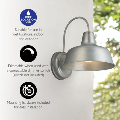 Anders Industrial Metal Dome Wall Sconce