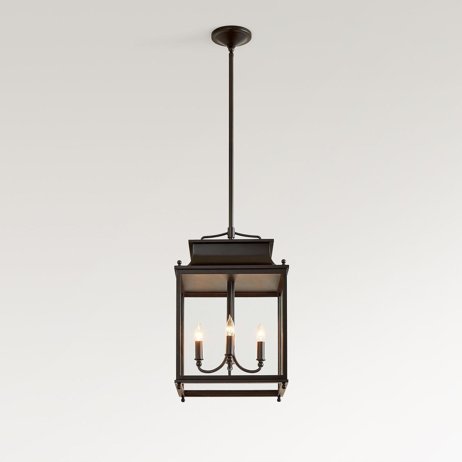 Marcellus Classic Metal Clear Glass Outdoor Lantern Pendant Light