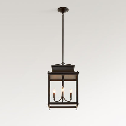 Marcellus Classic Metal Clear Glass Outdoor Lantern Pendant Light