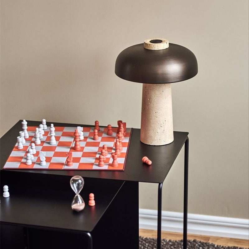 Salma Travertine Mushroom LED Table Lamp