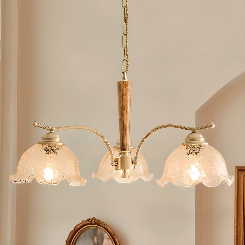 Erin French Country Crack Flower Glass Chandelier