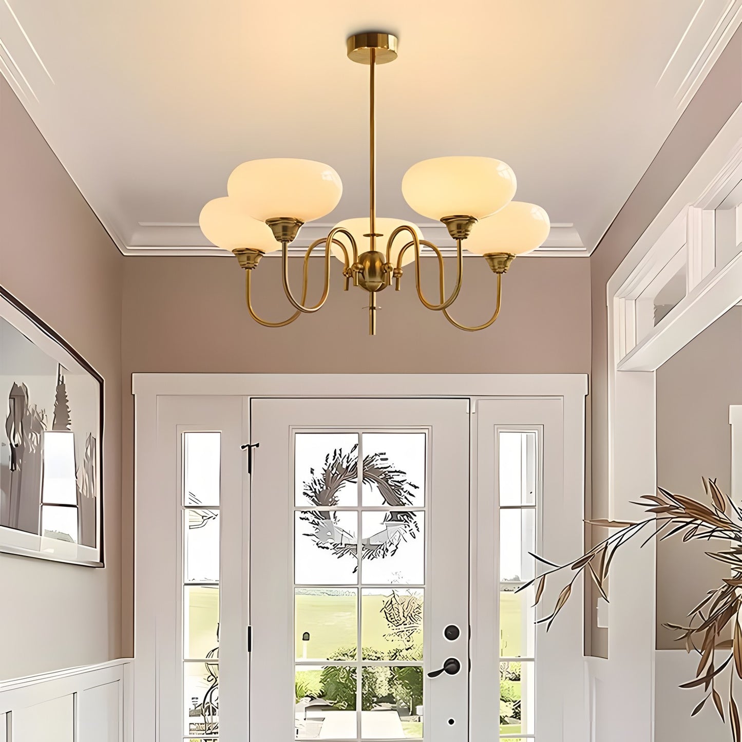 Luna Cream White Bubble Glass Chandelier