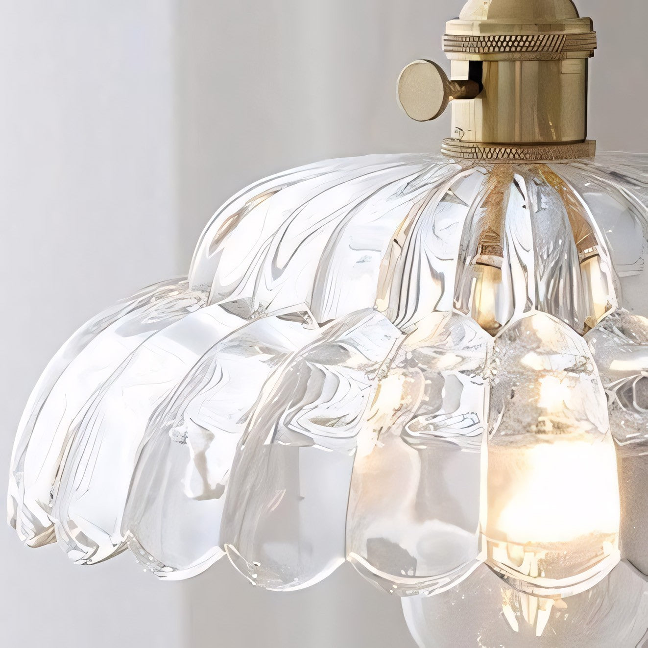 Worlanth Mid Century Clear Glass Flower Pendant Light