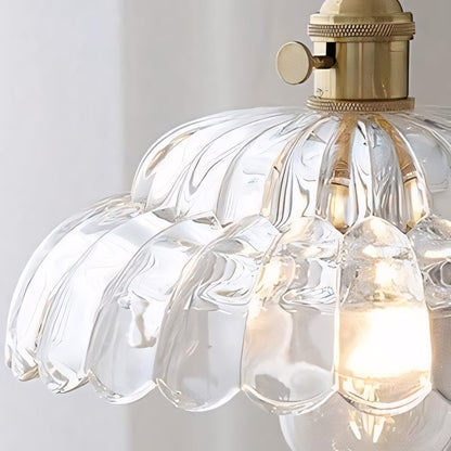 Worlanth Mid Century Clear Glass Flower Pendant Light