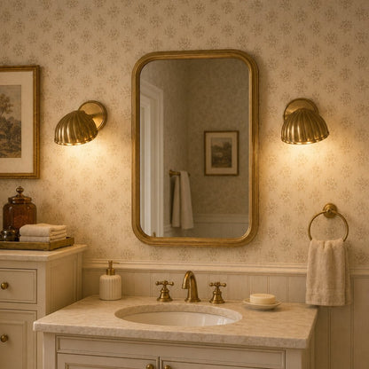 Jericho Antique Brass Adjustable Shell Wall Sconce