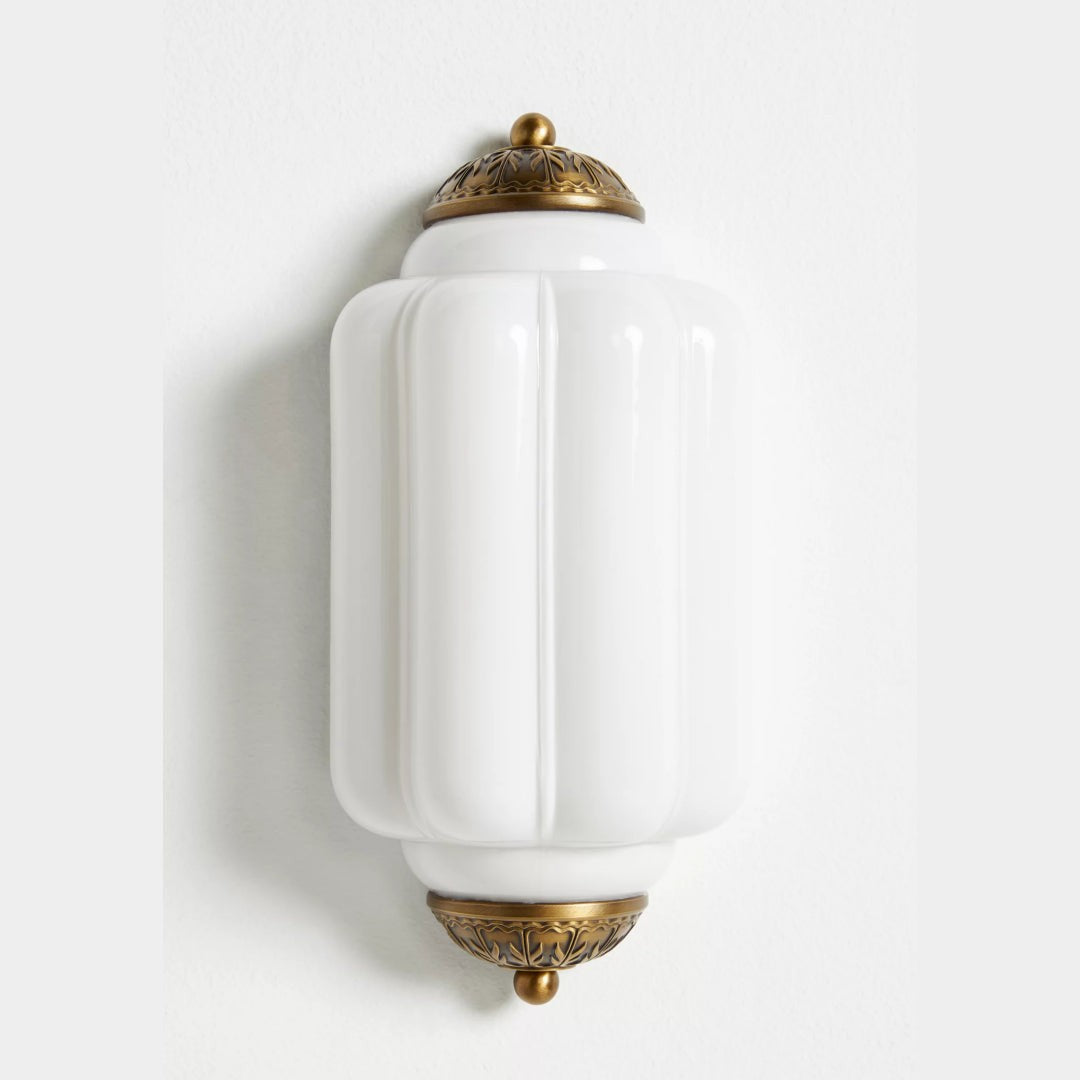 Vintage Elegant Milk Glass Eloise Wall Sconce - Retro Accent Lighting for Bathroom\Bedroom\Hallway