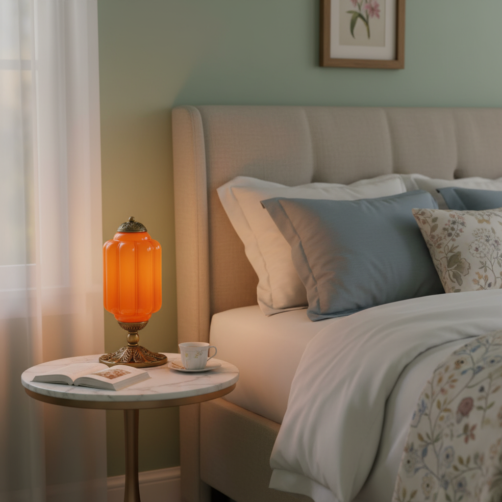 Nexos French Retro Cream Glass Textured Eloise Table Lamp
