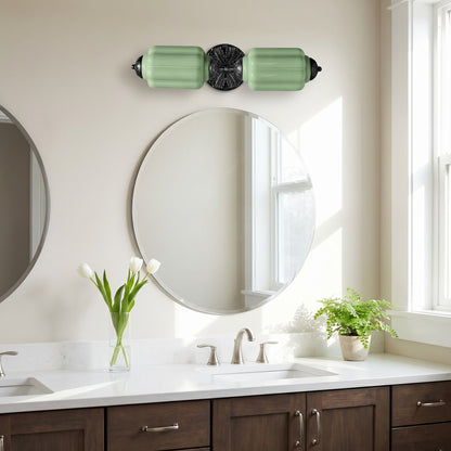 Cyrilith Vintage Art Deco Milk Glass Eloise Vanity Light