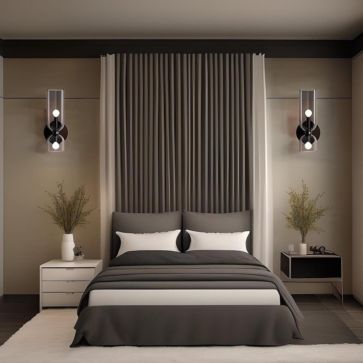 Trisia Modern Up Down Glass Wall Sconce