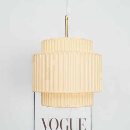 Brisby Striped Frosted Fluted Ceramic Pendant Light