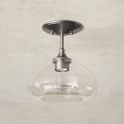 Thyran Farmhouse Small Globe Clear Glass Flush Mount Ceiling Light
