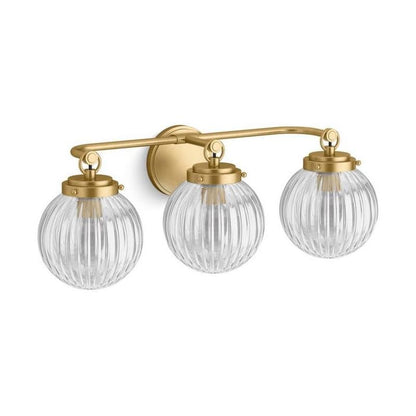 Briar Rustic Cooper Ribbed Glass Globe Sconce