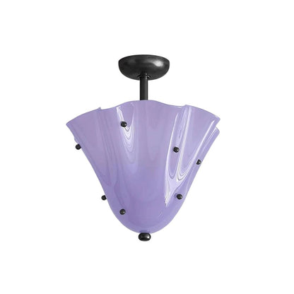 Catalina Contemporary Colored Glass Petal Fazzo Ceiling Light