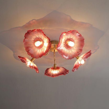 Pranavi Lotus Leaf Glass Ceiling Light