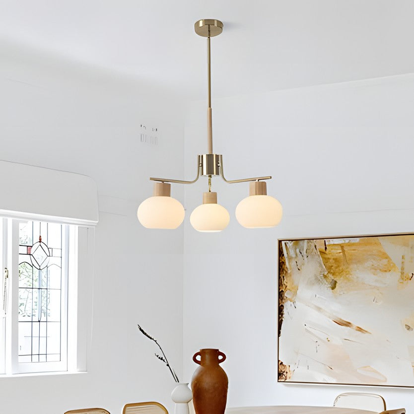 Jesper Gold Modern Frosted Glass Chandelier