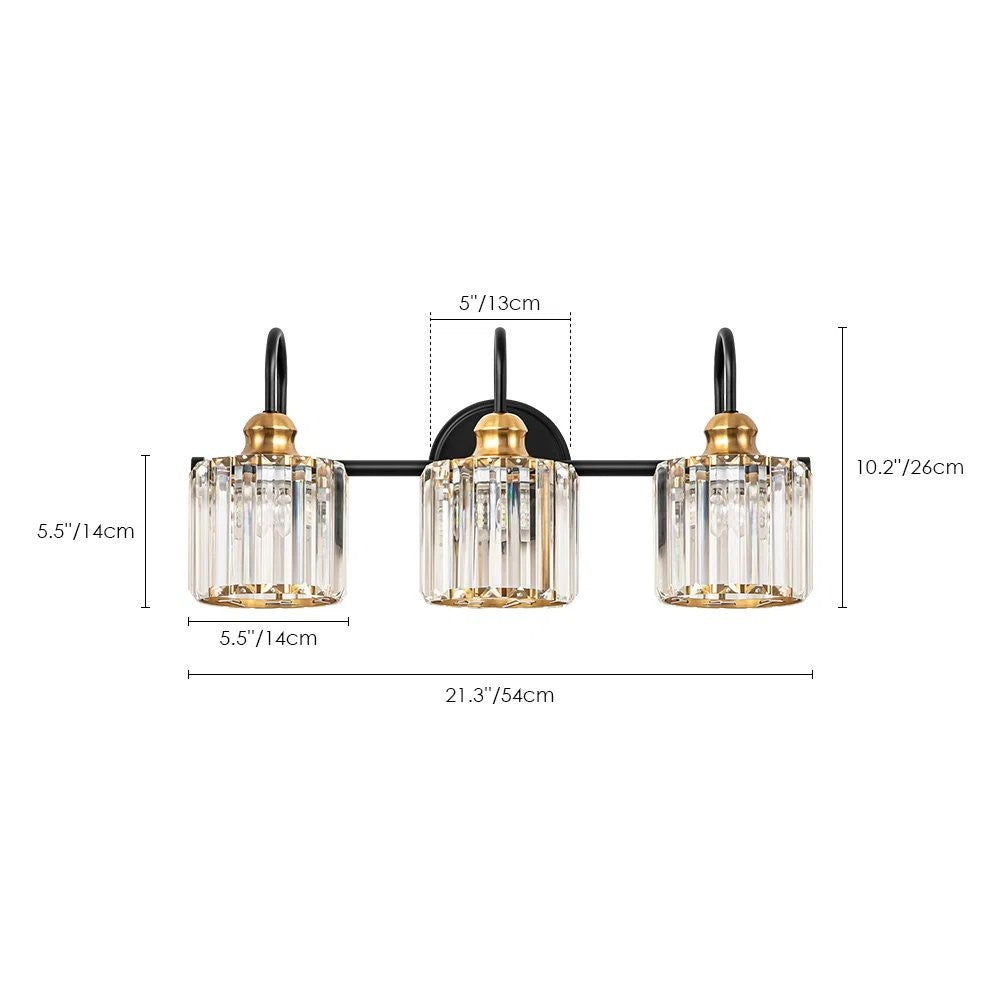 Naeris Modern Square Crystal Wall Sconce
