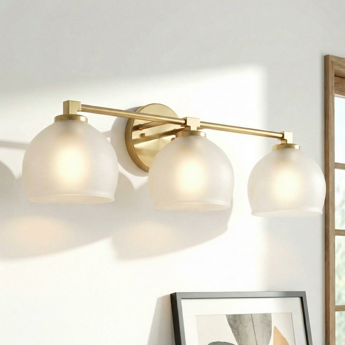 Conrad Vintage 3 Heads Bellflower Glass Wall Sconce
