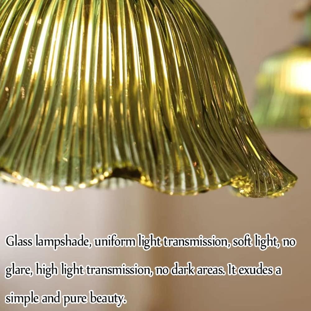 Hermin Antique Flower Ribbed Glass Pendant Light