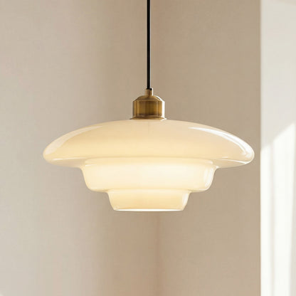 Ritika Vintage Art Cream Multi-Shape Glass Pendant Light