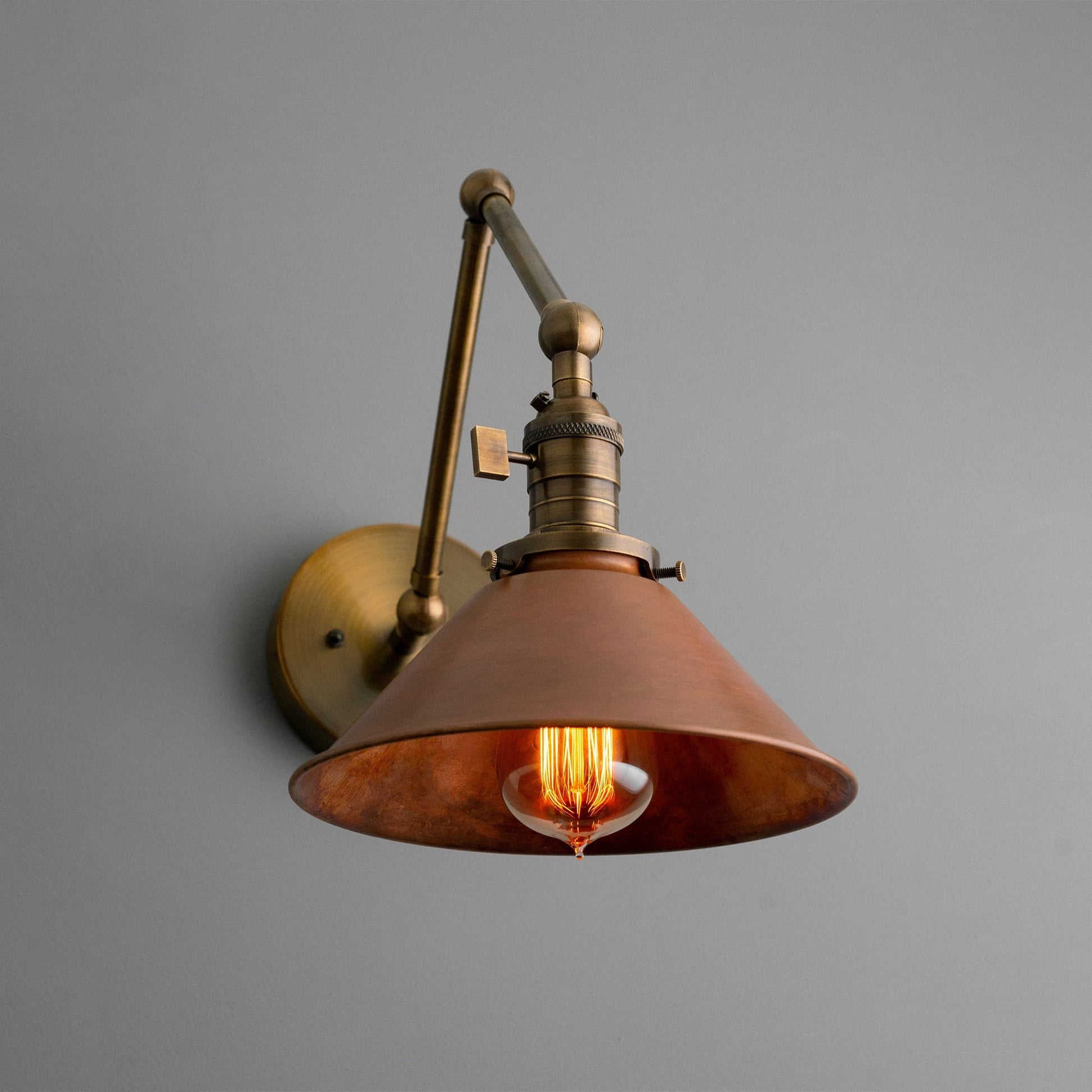 Hugo Industrial Metal Swing Arm Conical Wall Lilght