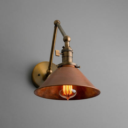 Hugo Industrial Metal Swing Arm Conical Wall Lilght