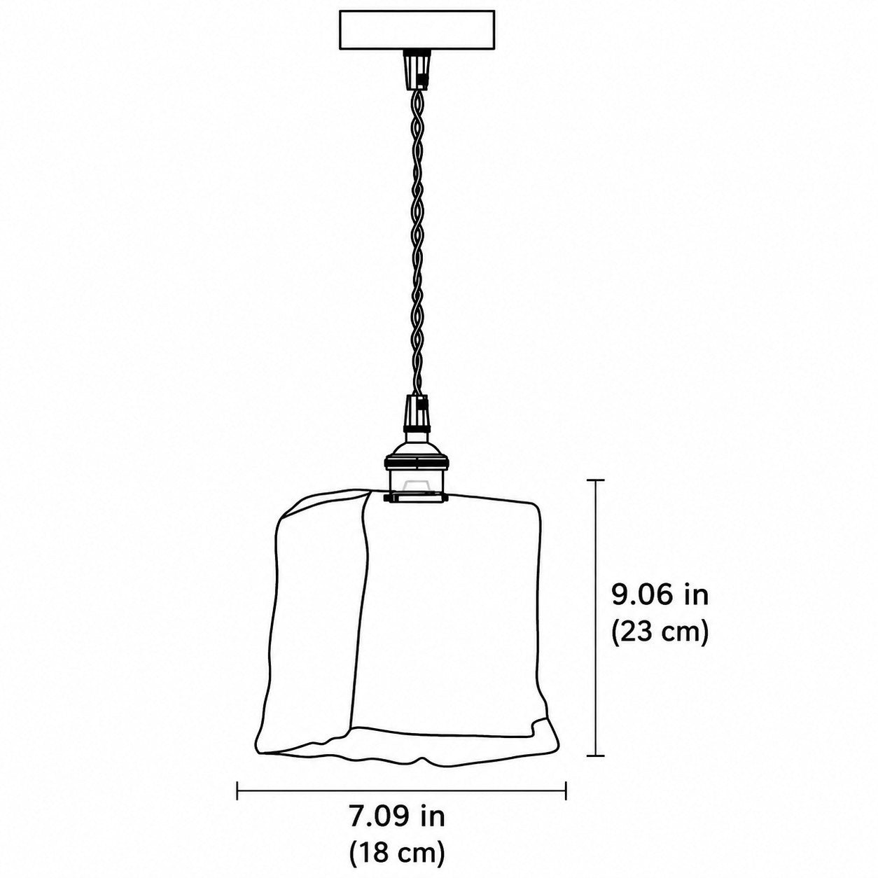 Nyxalis Vintage Brass Glass Pendant Light
