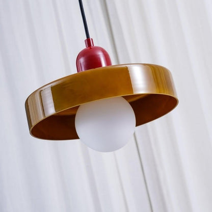 Xanadu Bauhaus Stained Glass Disc Pendant Light