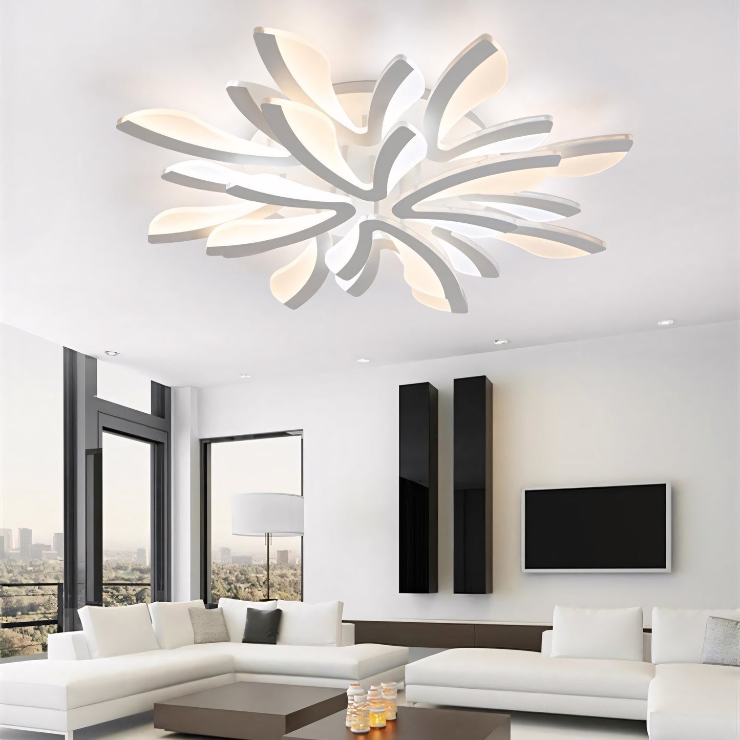 Sariel Led Dimmable Acrylic V Shape Ceiling Light