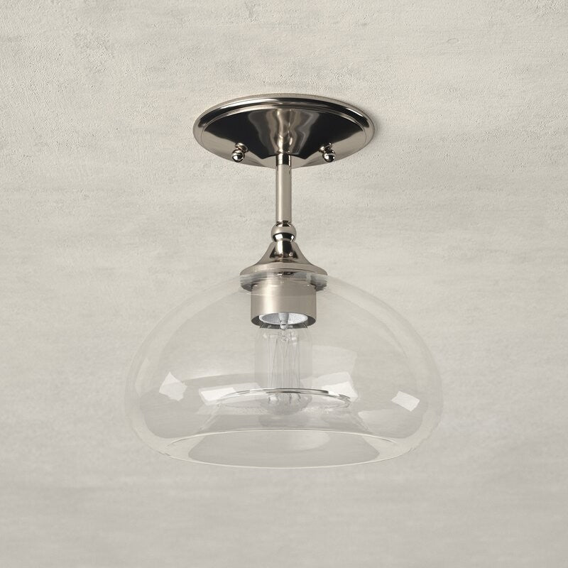 Thyran Farmhouse Small Globe Clear Glass Flush Mount Ceiling Light